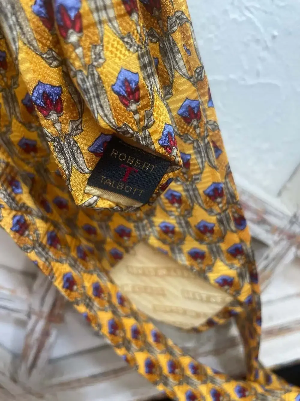 Robert Talbott Best of Class Nordstrom Yellow Floral Medallion Silk Tie
